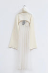 Un Morceau Wool Lace Panel Swing Dress AW22 UM222LS16 White